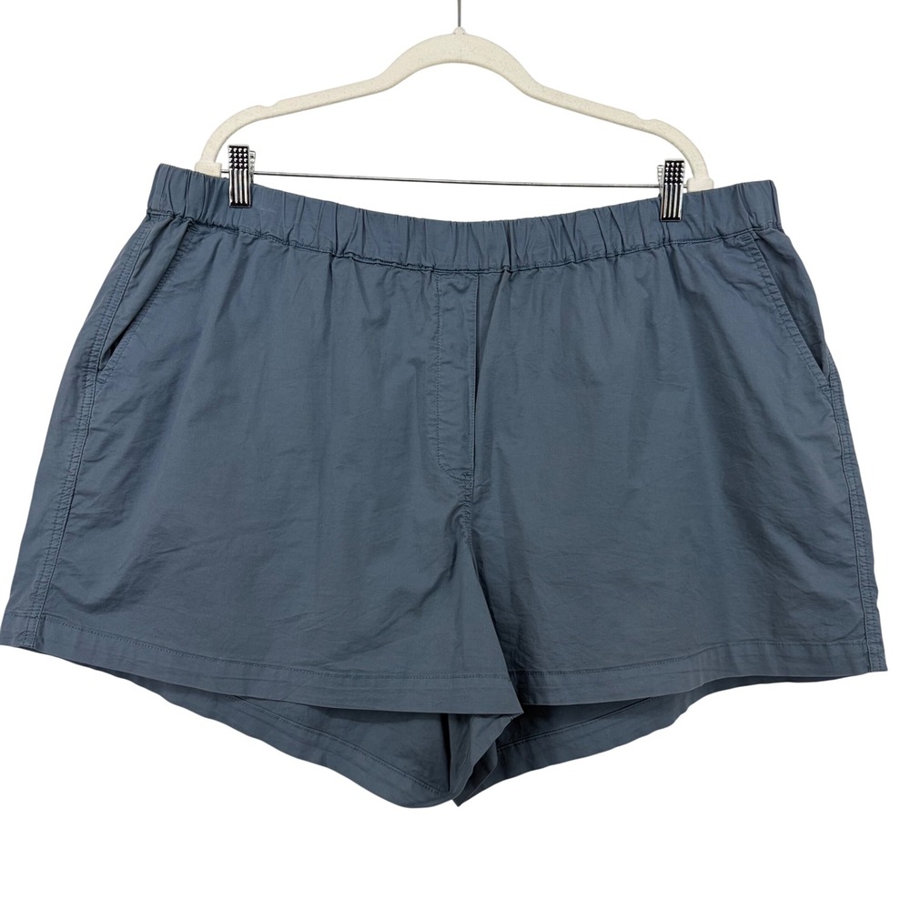 Pistola Plus Size 2X‎ Womens Blue Cotton Stretch Elastic Waist Shorts Pull On